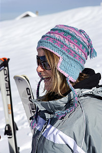 妇女独自滑雪寒意围巾娱乐天气男人男性眼镜乐趣幸福女士图片