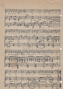 古旧音乐古董纹理染色符号古典音乐风化音符黄皮书风格棕色图片
