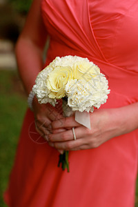 新娘的花束美丽教堂花朵宗教女士女孩裙子妻子未婚夫铭文图片