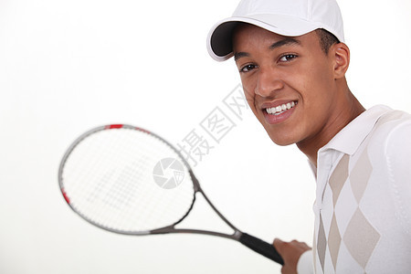 穿网球服的年轻人图片
