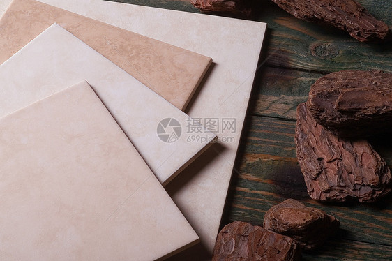陶瓷瓷砖制品桌子日志釉面砖棕色文化四物叶子图片