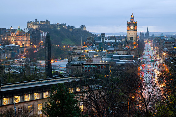 爱丁堡苏格兰文化日落城堡建筑天际纪念碑旅游教会街道外观图片
