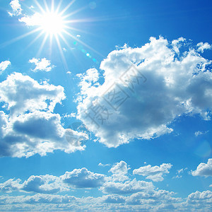 阳光晴阳的天空天气气氛阴霾云景晴天阳光天蓝色蓝色气候水分图片