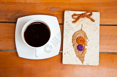 白纸和黑咖啡咖啡空白摄影笔记本杯子棕色水平背景图片
