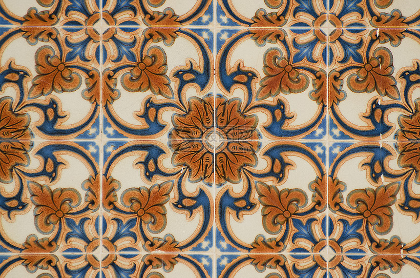 传统葡式琉璃瓦马赛克陶器几何手工墙纸陶瓷材料地面工艺艺术图片