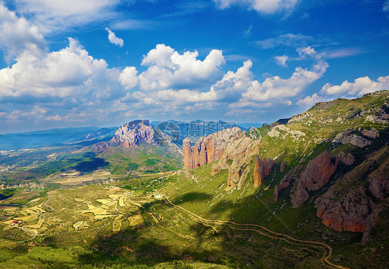 风景森林爬坡地块地平线旅游天空环境草地全景蓝色图片