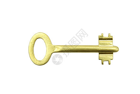 金钥匙金属黄铜金子钥匙白色背景图片