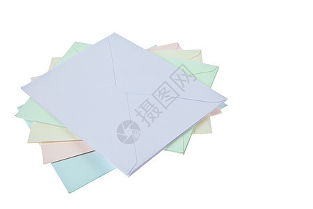 彩色信封卡片白色黄色绿色礼物螺旋粉色蓝色蜗牛写作图片