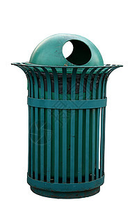绿色孤立的外门垃圾箱图片