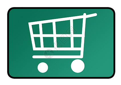 购物标志图形化地球按钮商业插图零售全球大车绿色白色背景图片