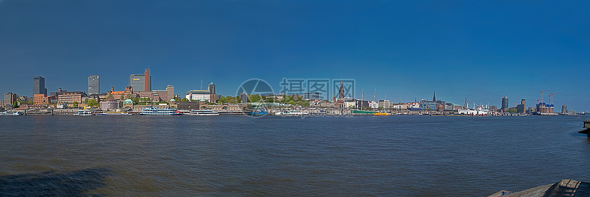汉堡房屋全景天空蓝色建筑物城市港口船舶海岸图片