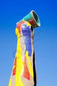 雕塑巴塞罗那Joan Miro的琼米罗陶瓷石工城市艺术纪念碑蓝色建筑学女士立体派制品图片