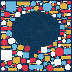 社交媒体谈话泡沫质素技术团体数字网络多样性蓝色全球化消息组织论坛图片