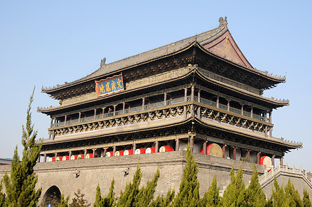 中国咸建鼓塔乐器天空建筑宝塔帝国旅行地标防御建筑学堡垒图片