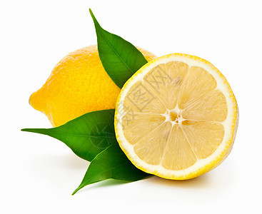 柠檬果汁食物黄色热带白色绿色圆圈水果叶子树叶图片