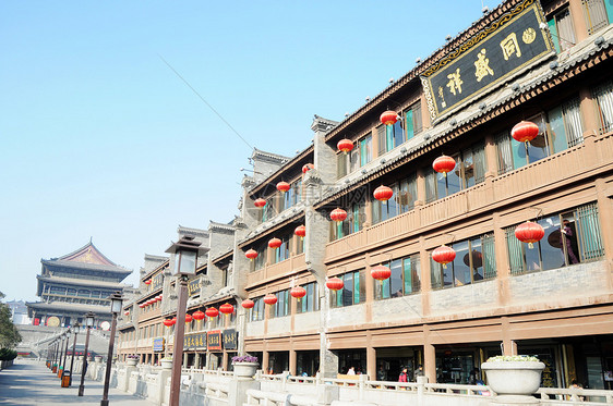 中国西安市中心历史古建筑图片