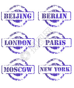 主要城市通行证邮票发行背景图片