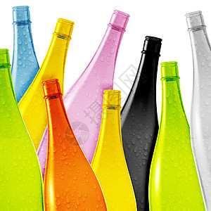彩色玻璃瓶瓶子收藏创造力饮料玻璃团体构思瓶装花瓶透明度图片