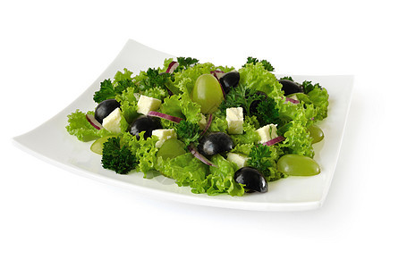 含奶酪和葡萄的生菜沙拉装饰餐饮维生素洋葱烹饪饮食香菜午餐蔬菜美食图片