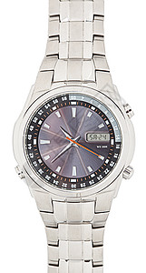 孤立的 wristwatch奢华白色手表手腕钟表金属背景图片