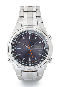 孤立的 wristwatch手表白色钟表奢华手腕金属背景图片