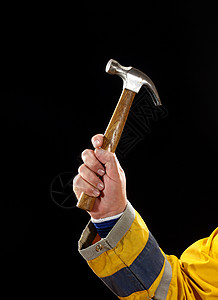 手握锤子手臂乐器商业维修职业构造冲击木工男性金属图片