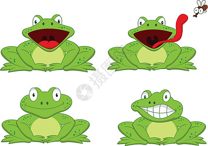 有趣的青蛙漫画眼睛嘎嘎昆虫荒野小吃情绪幸福蛙跳叶子情感图片