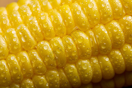 新鲜玉米玉米的宏观小吃粮食烹饪蔬菜营养水滴农场健康活力核心图片