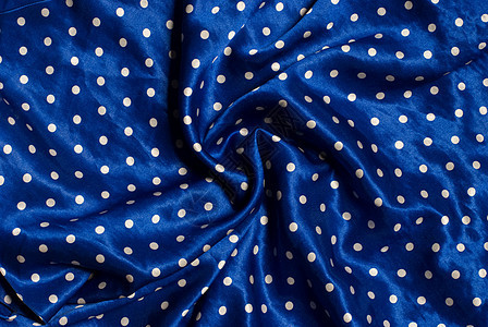 圆点织物材料蓝色缝纫丝绸图片