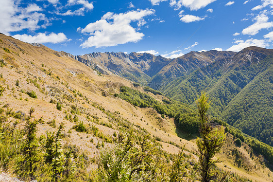 新西兰南阿尔卑斯山的高山风光图片