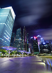 新加坡夜间生活天际旅行市中心景观旅游蓝色建造正方形反射图片