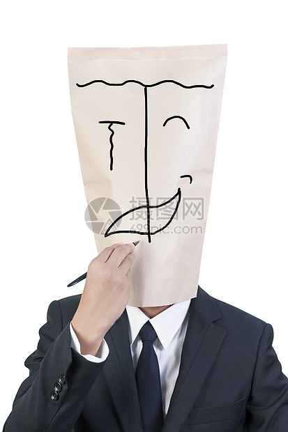 商务人士封面头草图男性成人情感绘画棕色个性领带白色写作图片
