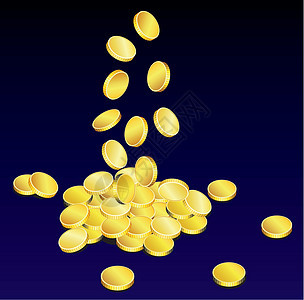 向量金硬币现金宝藏金子金属插图储蓄信用团体财富商业图片