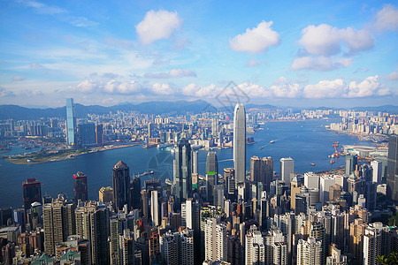 来自维多利亚峰的香港天际旅行爬坡商业景观地标顶峰金融建筑物市中心摩天大楼图片
