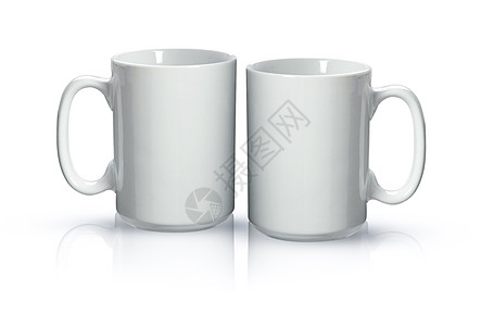 白色背景上孤立的茶杯阴影咖啡杯反射时间制品咖啡陶瓷餐具杯子图片