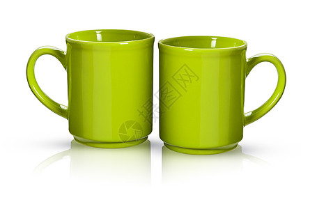 白色背景上孤立的茶杯咖啡咖啡杯时间陶瓷阴影反射餐具制品杯子图片