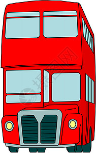 红双层公交车旅游公共汽车运输白色教练红色乡愁车辆英语巴士图片