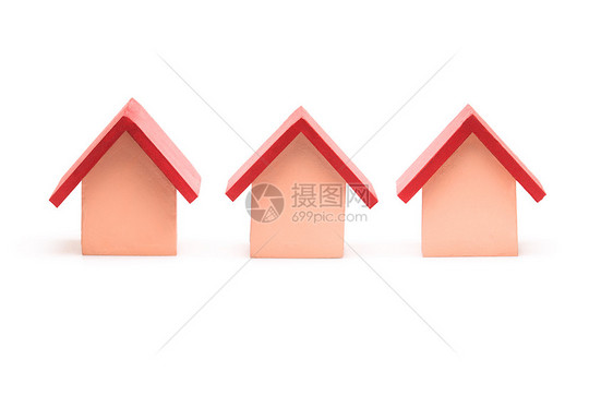 白色的小型红屋顶模特屋建筑师建筑小屋构造财产庇护所红色项目房子嘲笑图片