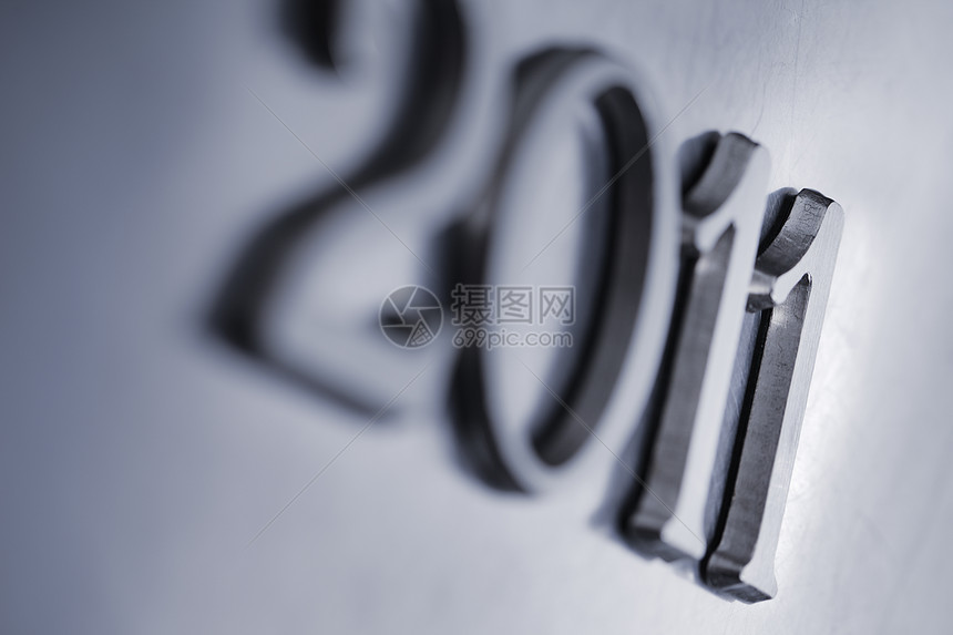 2011年新年刻字字母金属数字图片