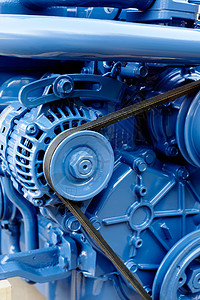 柴油发动机发电机海洋柴油机引擎发动机蓝色高清图片