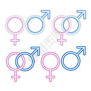 男性标志男女符号 (b) 男标志和女标志插画