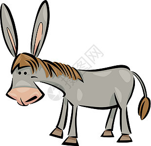 驴的漫画插图农场卡通片吉祥物哺乳动物艺术尾巴耳朵夹子涂鸦国家图片