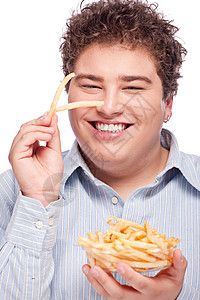 胖胖男人 有薄荷煎饼育肥油炸垃圾圆球脂肪美食重量食物土豆午餐背景