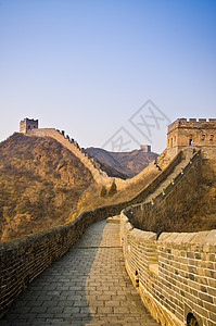 中国长城防御世界历史性旅行观光建筑学地标爬坡旅游天空图片