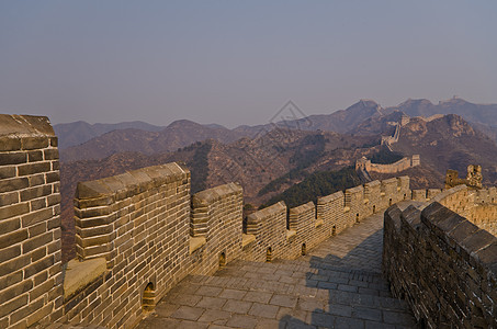 中国长城石头世界旅游地标建筑学天空观光爬坡晴天防御图片