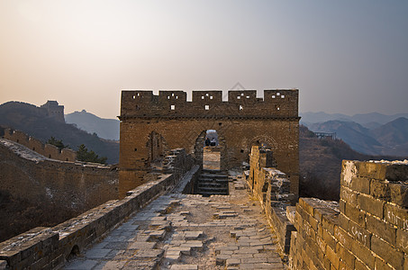 中国长城防御晴天爬坡观光世界旅行旅游历史性天空石头图片