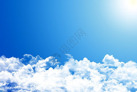 蓝色天空中的白云场景天际阳光自由环境天堂气象气候天气臭氧图片