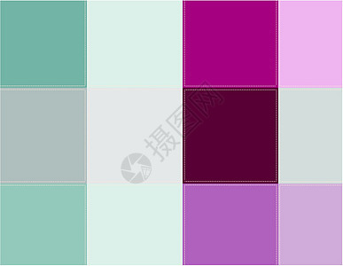 彩色方形灯瓶子紫色灰色缝合绿色绘画插图数字纺织品背景图片