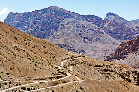 喜马拉雅山公路风景田园山脉道路运输乡村风光泥路图片