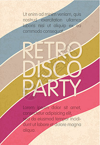 Retro Disco党 简易传单设计模板 矢量 EPS10图片
